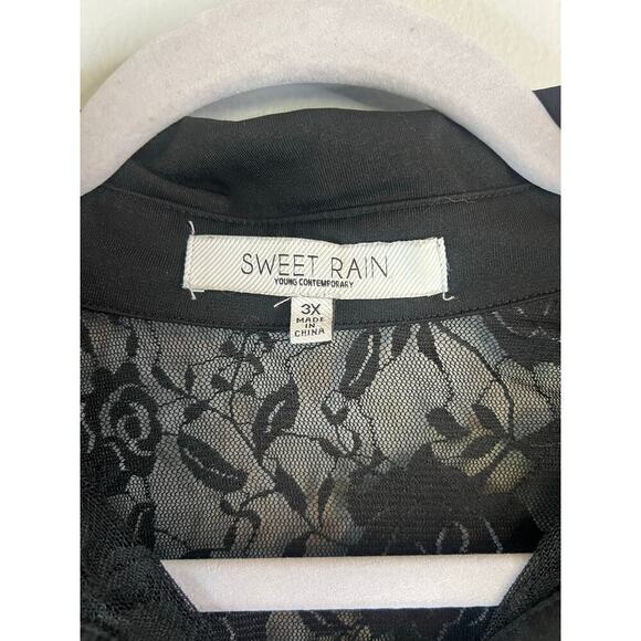 Sweet Rain Black Blouse w/Lace Detail Size 3XL - Picture 2 of 5
